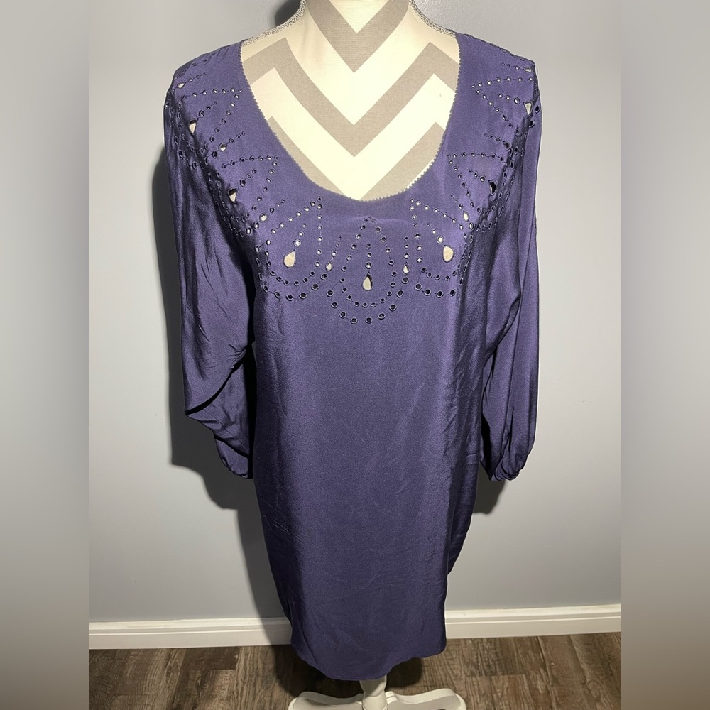 Madison Marcus Deep Purple Embellished Gown